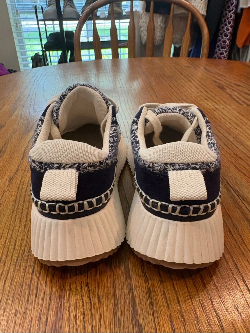 Dolce Vita Dolen Navy and Cream Platform Lace-Up Sneakers